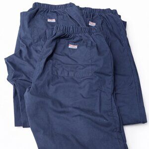 Bundle Deal! 3 Cherokee Workwear 4101 Navy Scrub Pants Small  28” Inseam